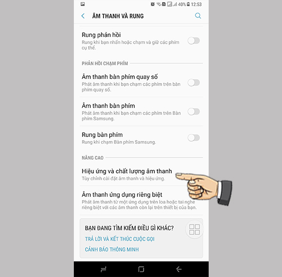 Vào chất lượng âm thanh